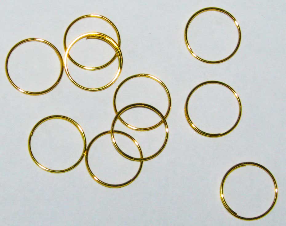 50 x Gold Plated Ring 10 mm