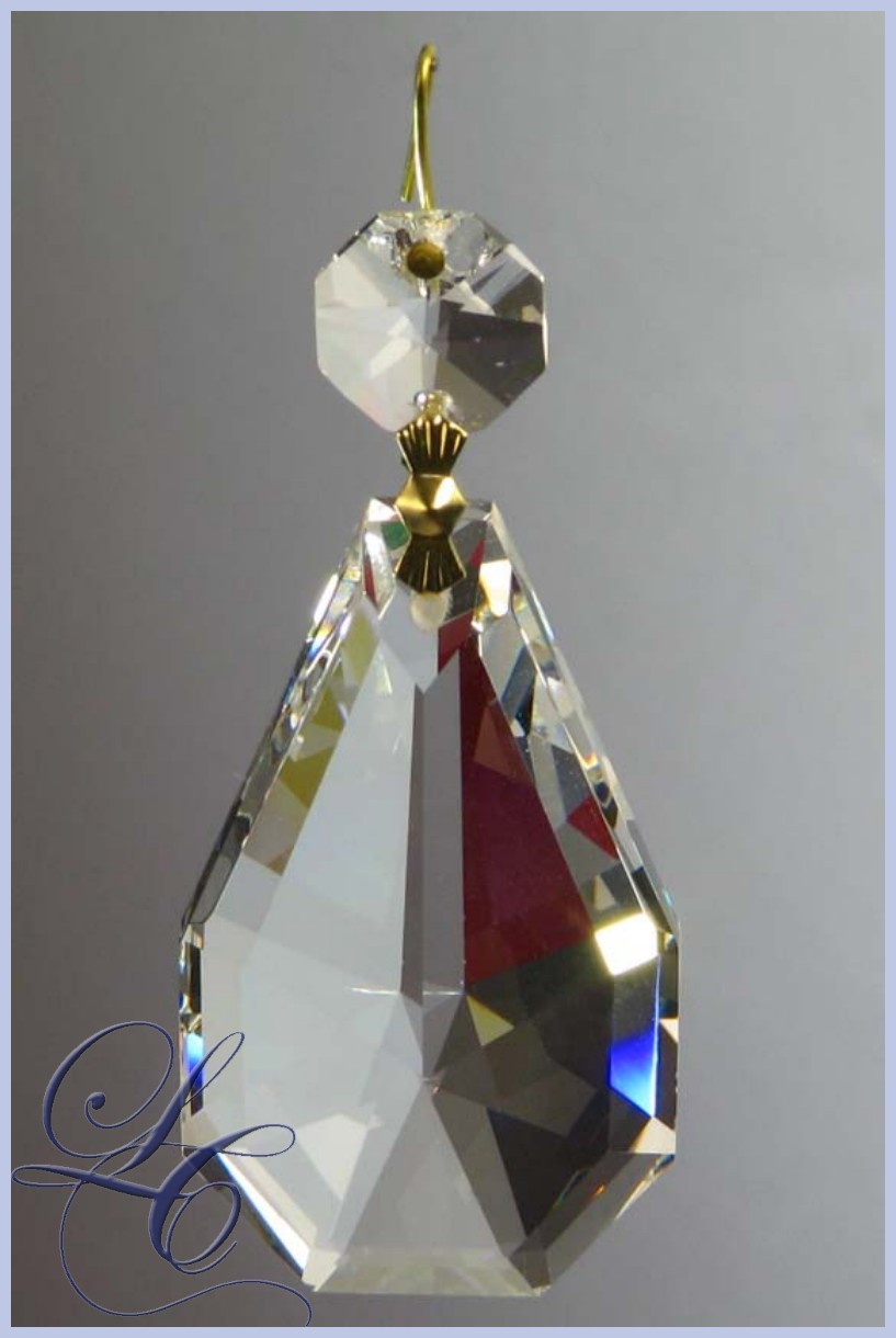 Almond Crystal jewel 50mm with Octagon