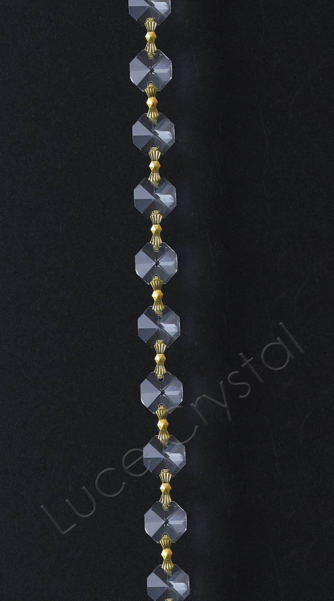 Crystal Chain 14mm Octagon with Bowties 18"